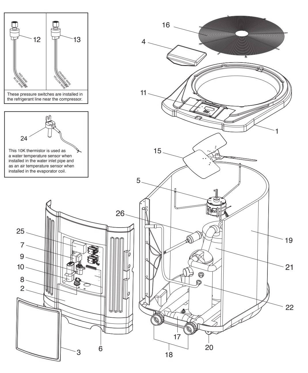 AE-Ti Heat Pump (Mfg. 2004-2006) - Jandy Parts Diagram