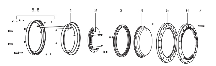 WaterColors Large (Pool) RGB LED Light (CPHVLED Series, CPLVLED Series) - Jandy Parts Diagram