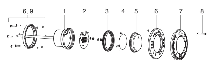 White Small (Spa) Incandescent Light (WSHV Series WSLV Series) - Jandy Parts Diagram