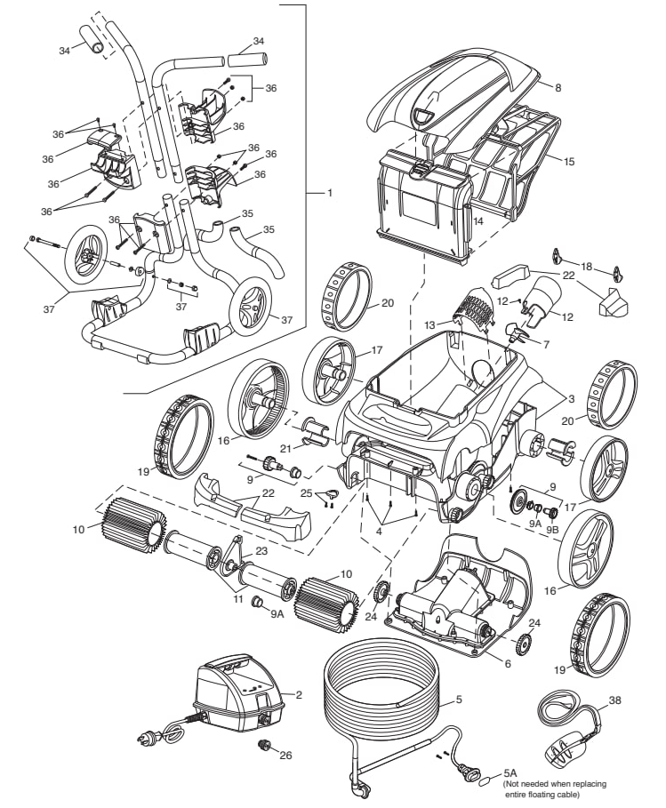 Polaris 9300xi Sport Robotic (Discontinued) - Polaris Parts Diagram