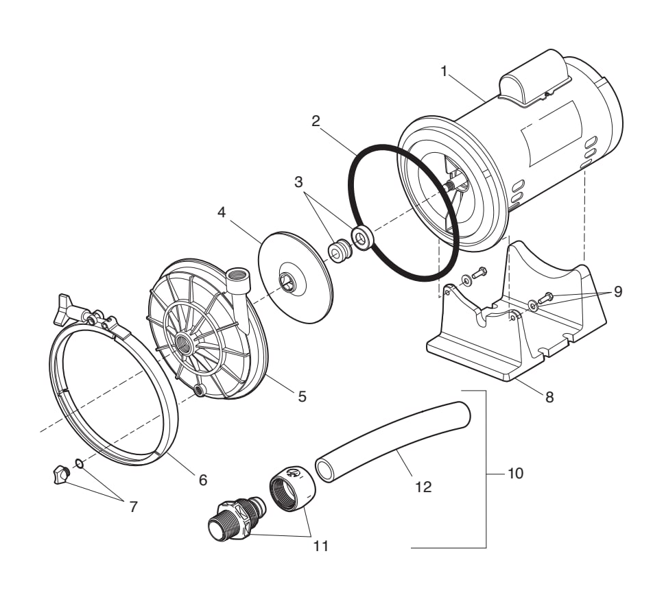 Polaris Halcyon Booster Pump with Quiet 60Hz Motor - Polaris Parts Diagram