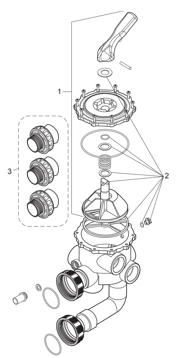 Multi-Port Valve - Jandy Parts Diagram