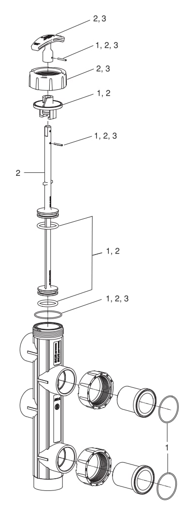 Slide Backwash Valve - Jandy Parts Diagram