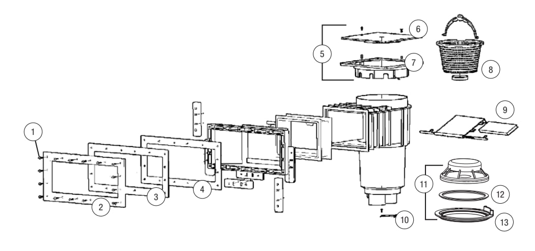 In-Ground Vinyl Skimmer - CMP Parts Diagram