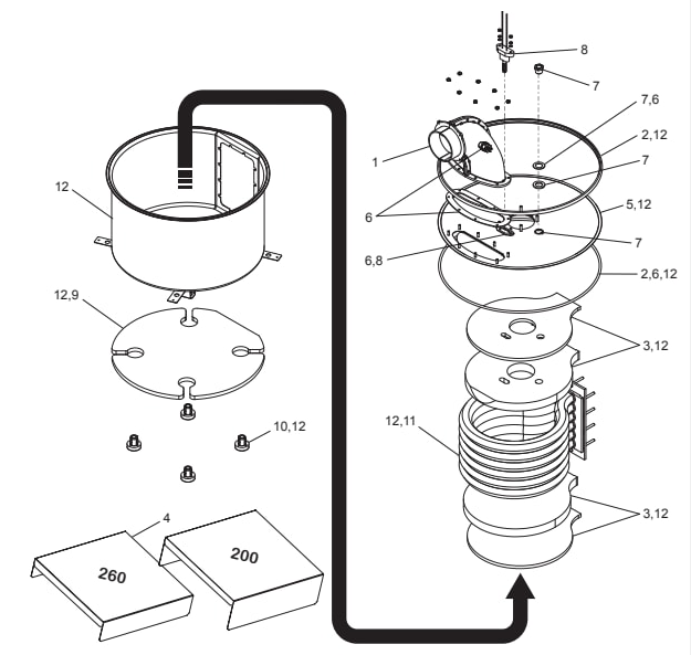 JXiQ Heater - Jandy Parts Diagram