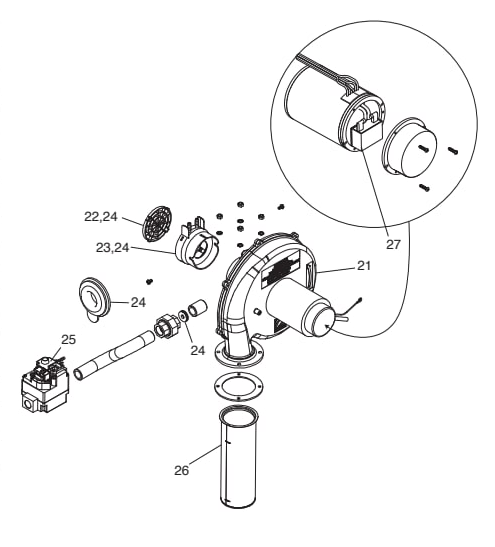 JXi Heater (Mfg. 2014—Present) - Jandy Parts Diagram