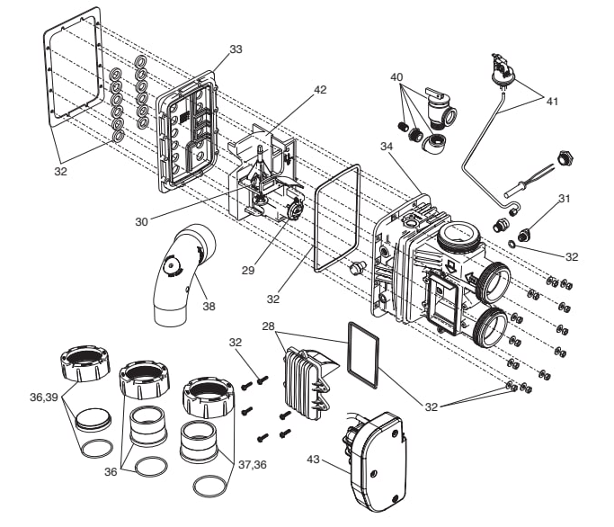 JXi Heater (Mfg. 2014—Present) - Jandy Parts Diagram