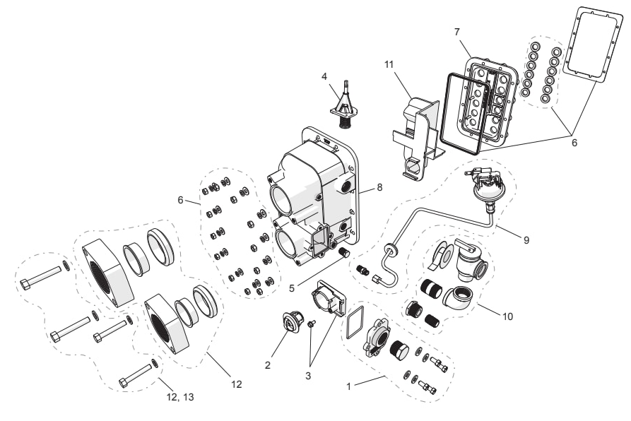 Jxi ASME Compliant Heater - Jandy Parts Diagram