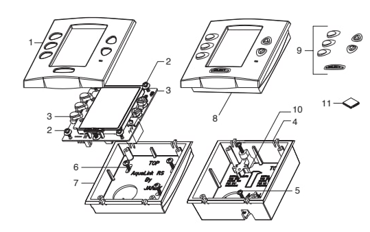 AquaLink Wireless Handheld Remote - Jandy Parts Diagram