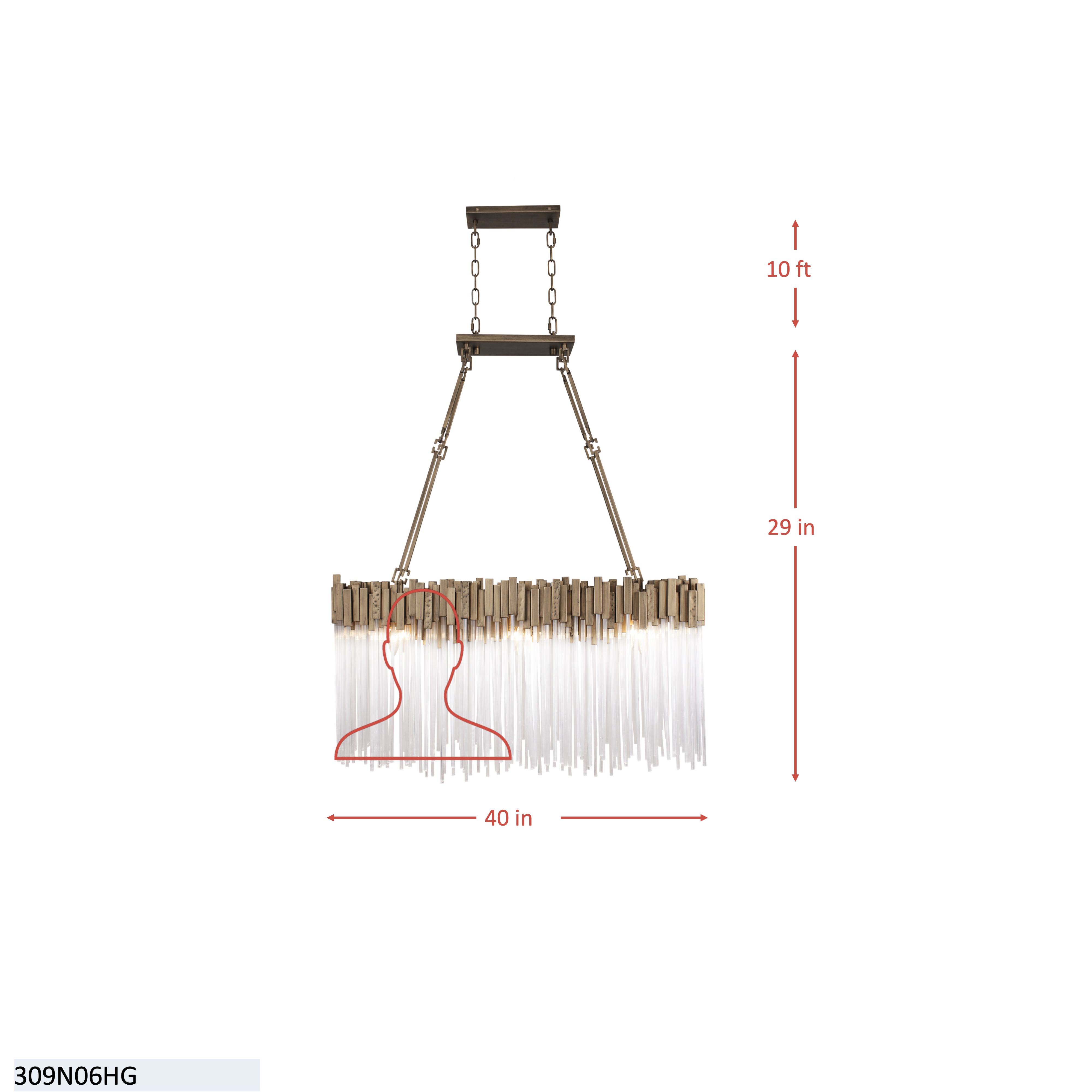 Matrix 6 Light Linear - Havana Gold dimensions