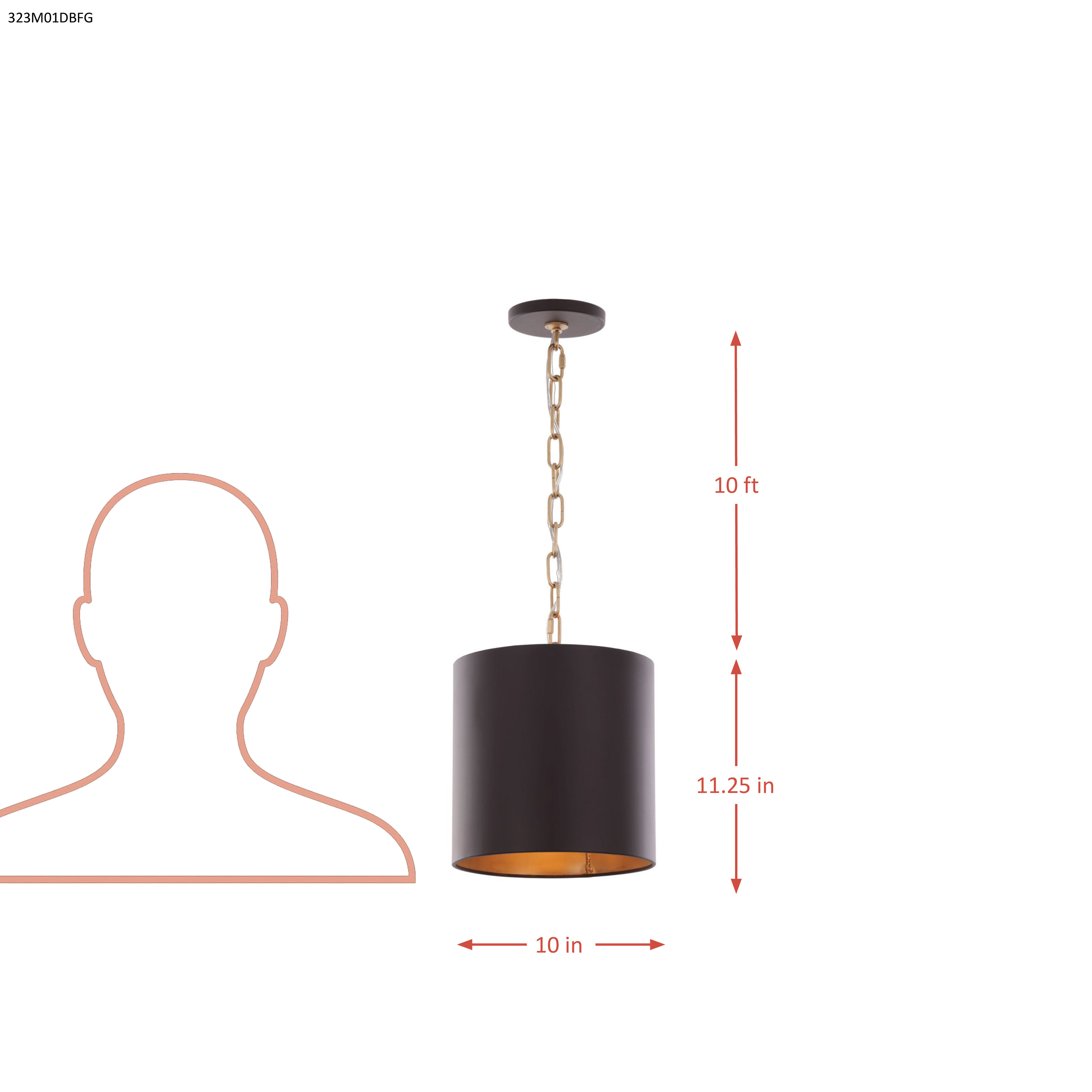 Cannery 1 Light Mini Pendant - Ombre Galvanized dimensions