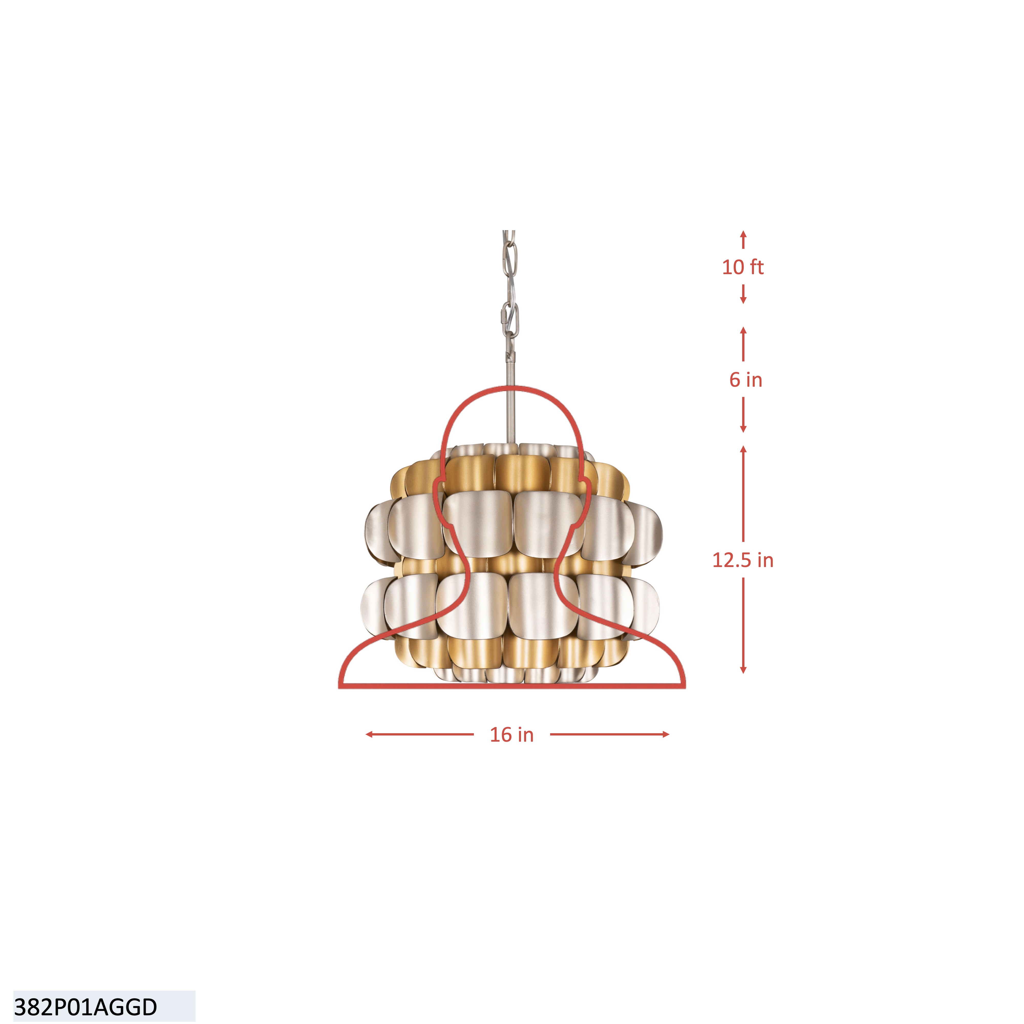 Swoon 1 Light Pendant - Matte White dimensions