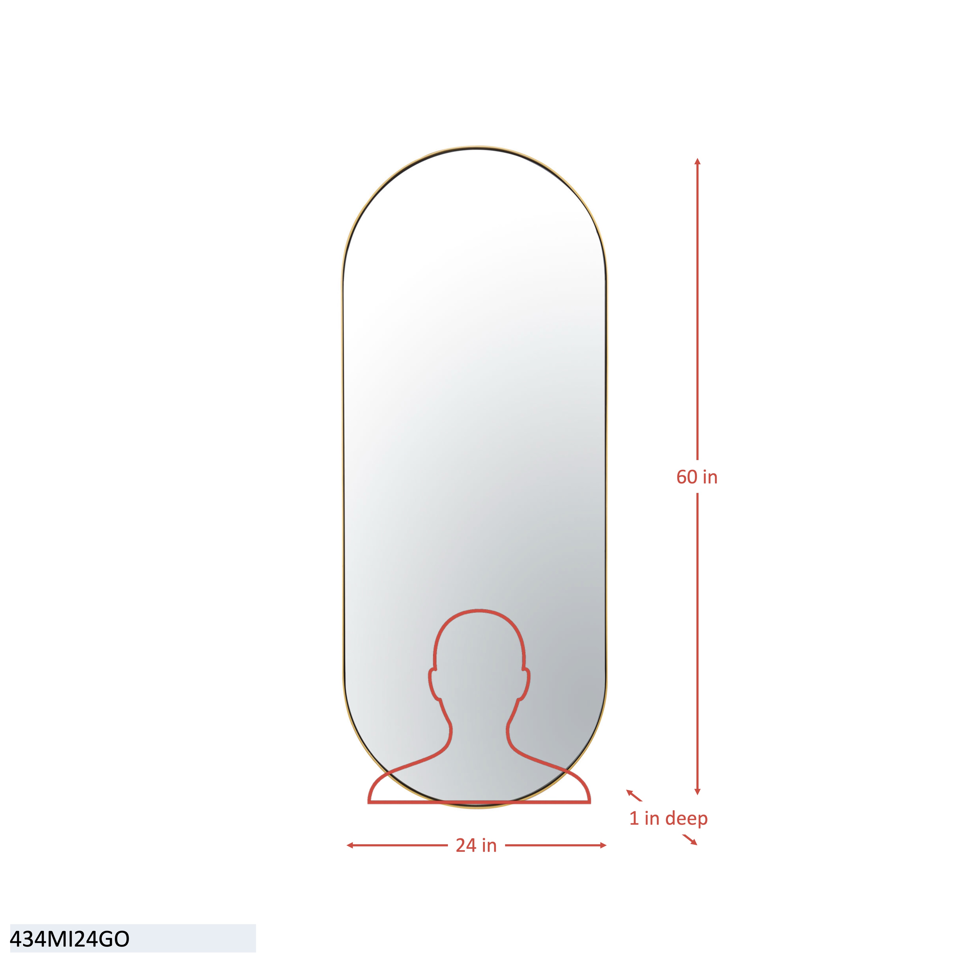 Capsule 24x60 Mirror - Black dimensions