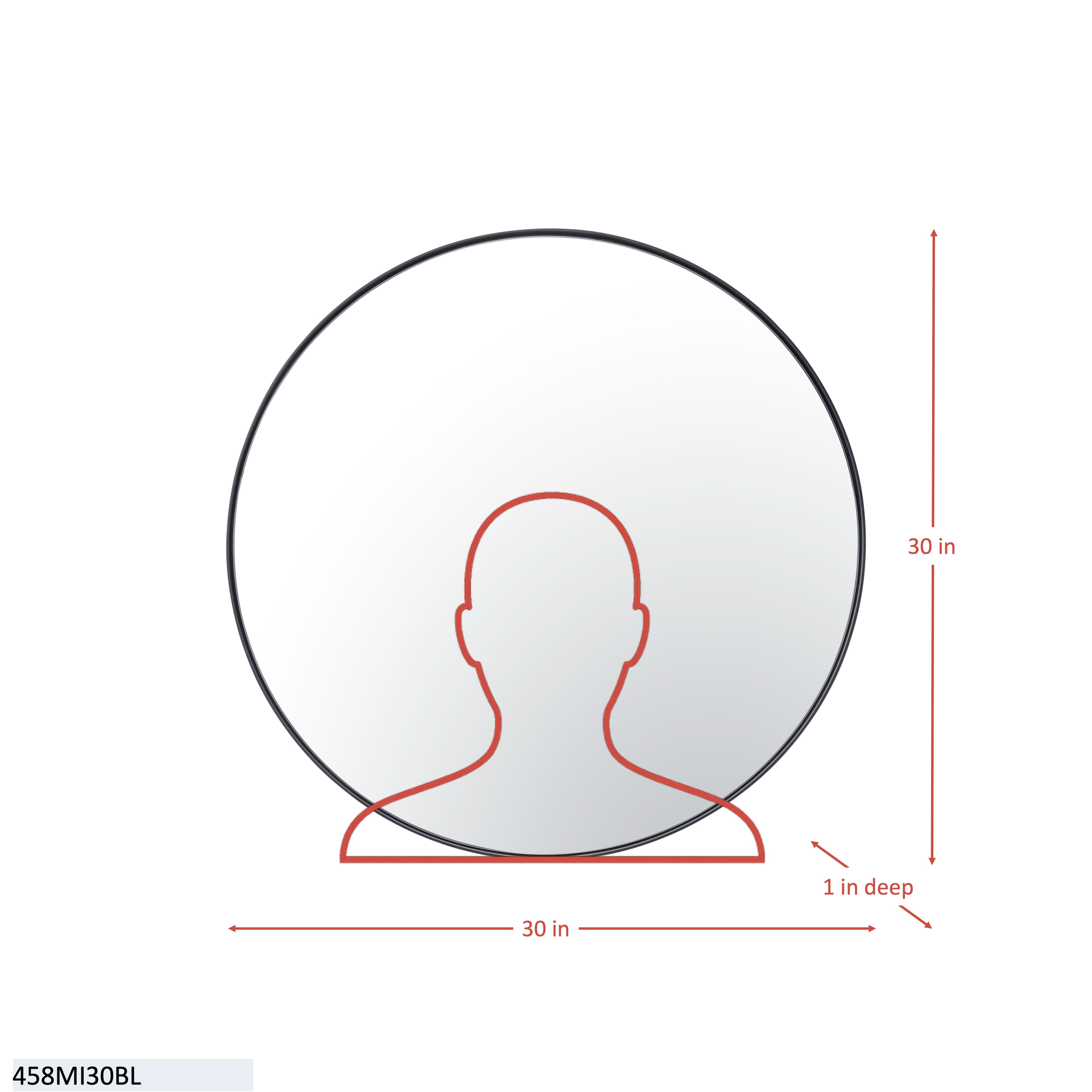 Tablet 30-in Round Wall Mirror - Gold dimensions