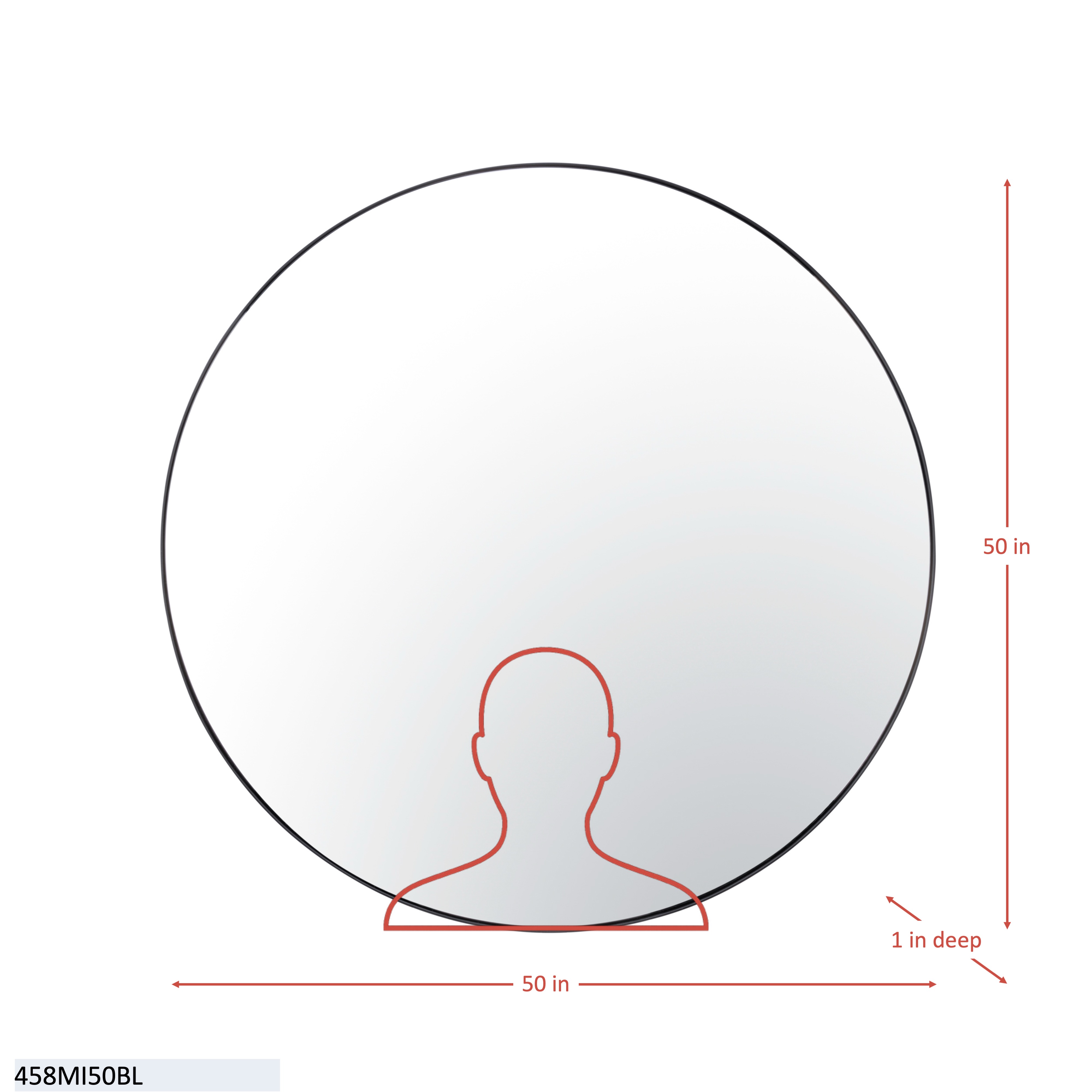 Tablet 50-in Round Wall Mirror - Gold dimensions