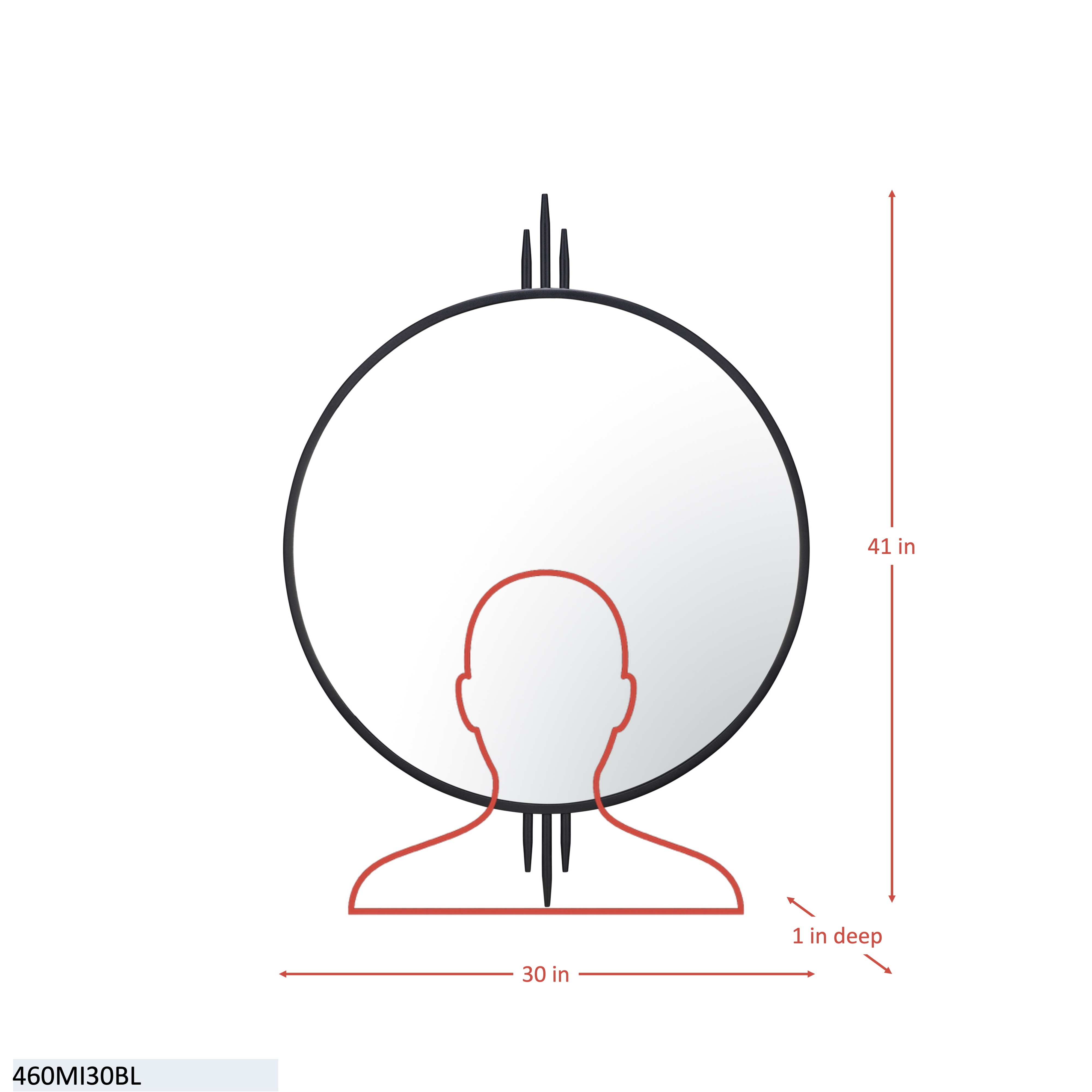 Propaganda 30x41 Wall Mirror - Black dimensions