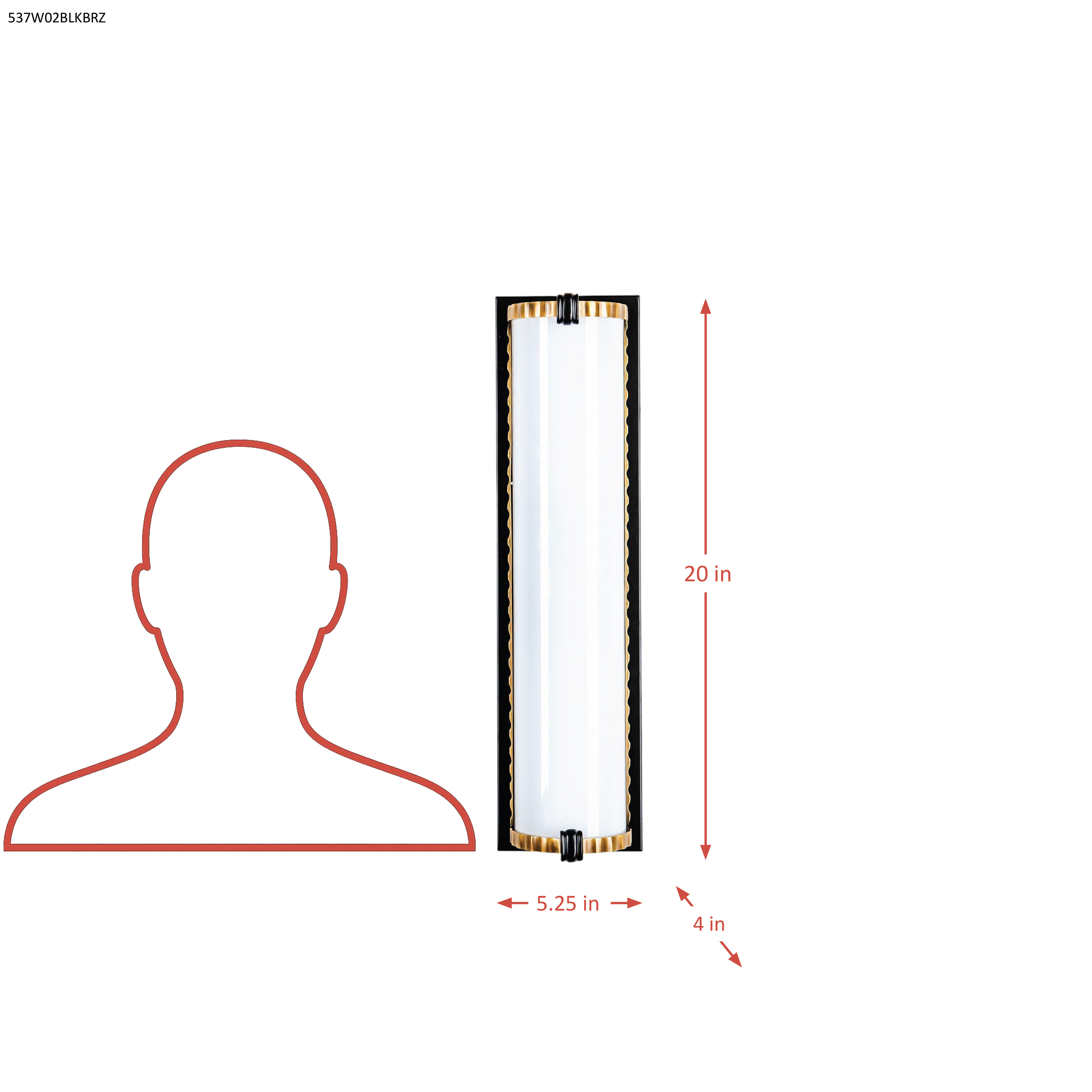 Casting Call 2 Light Sconce - Heritage Black/Heritage Bronze dimensions