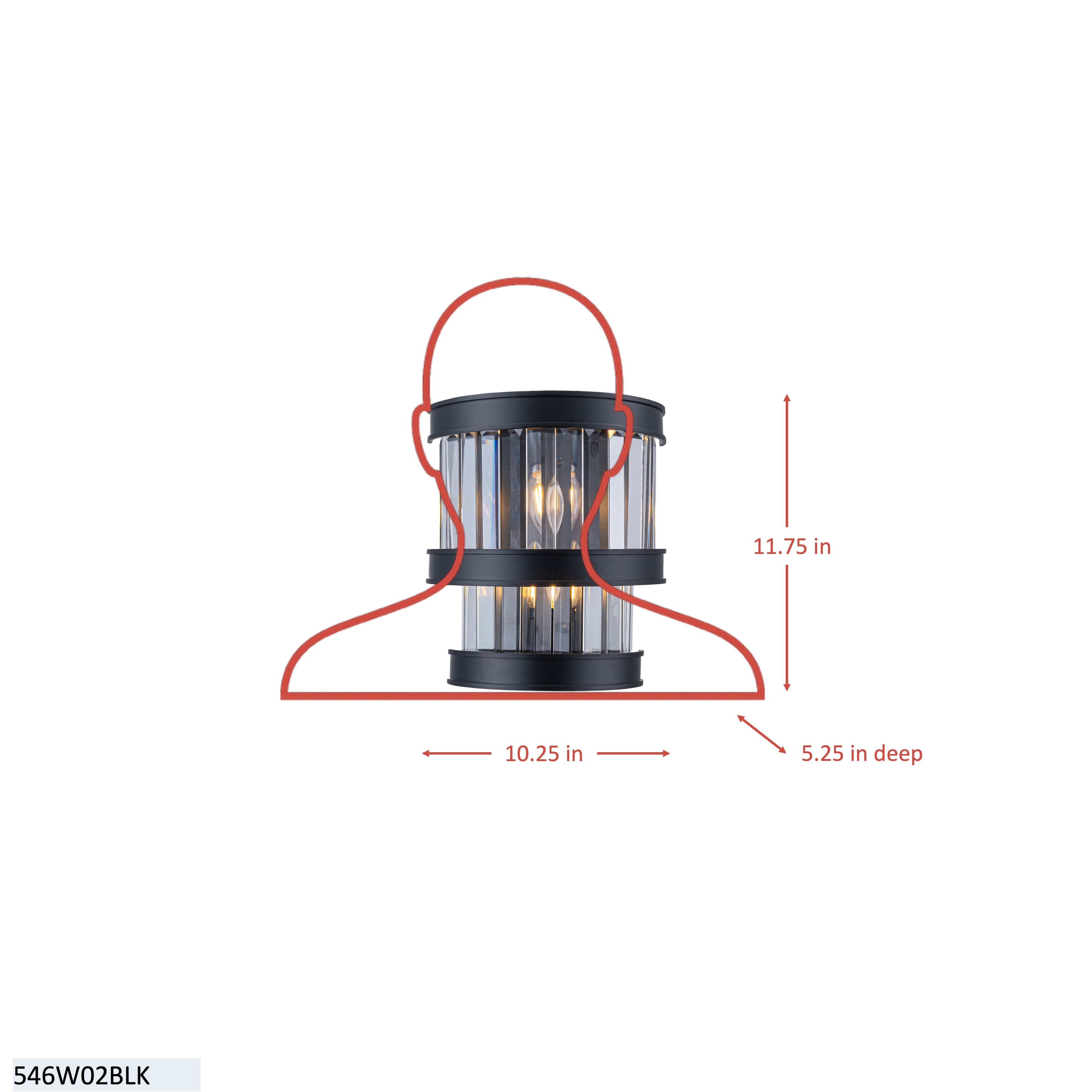 Double Take 2 Light 2-Tier Sconce - Heritage Black dimensions