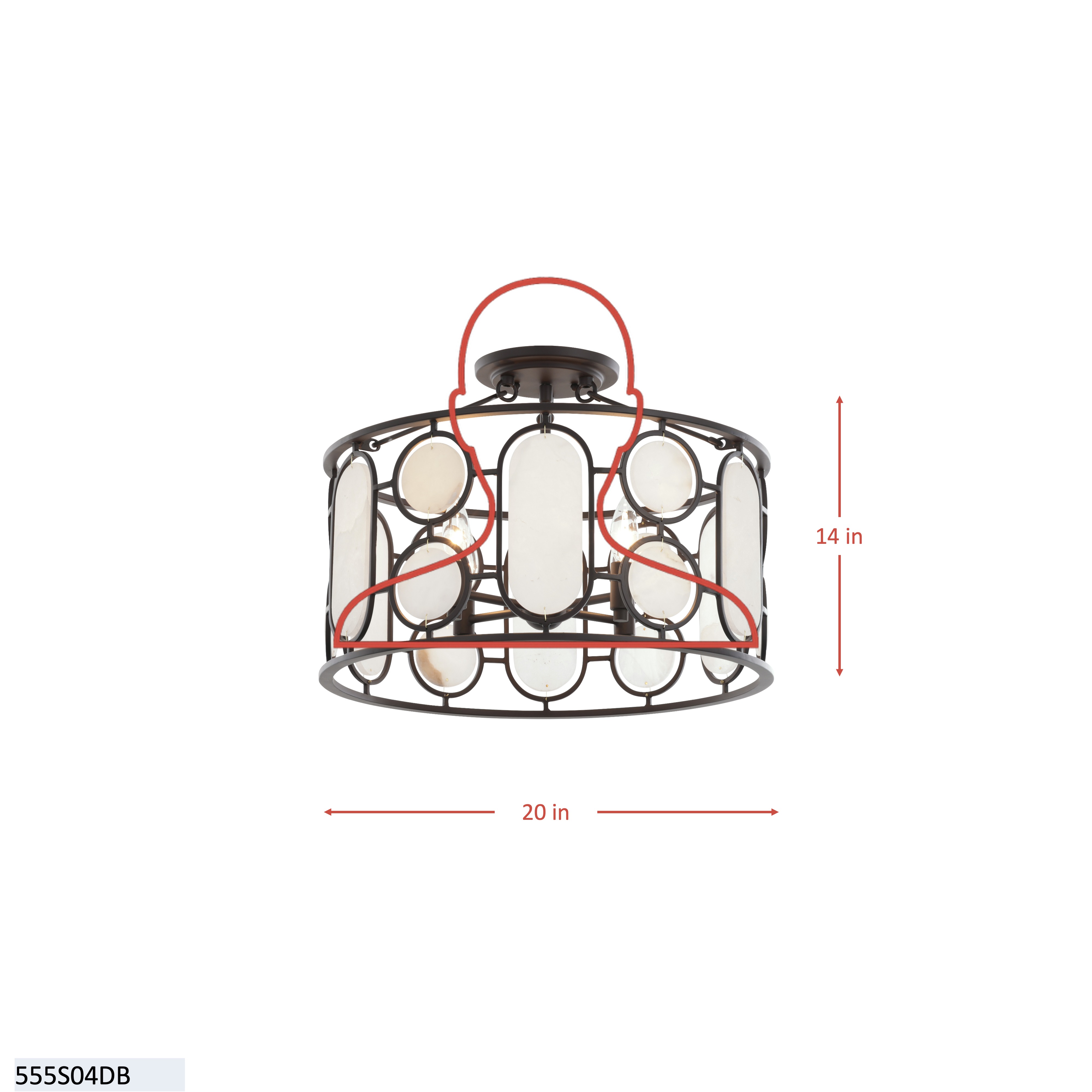 Oval Office  4 Light Semi Flush dimensions
