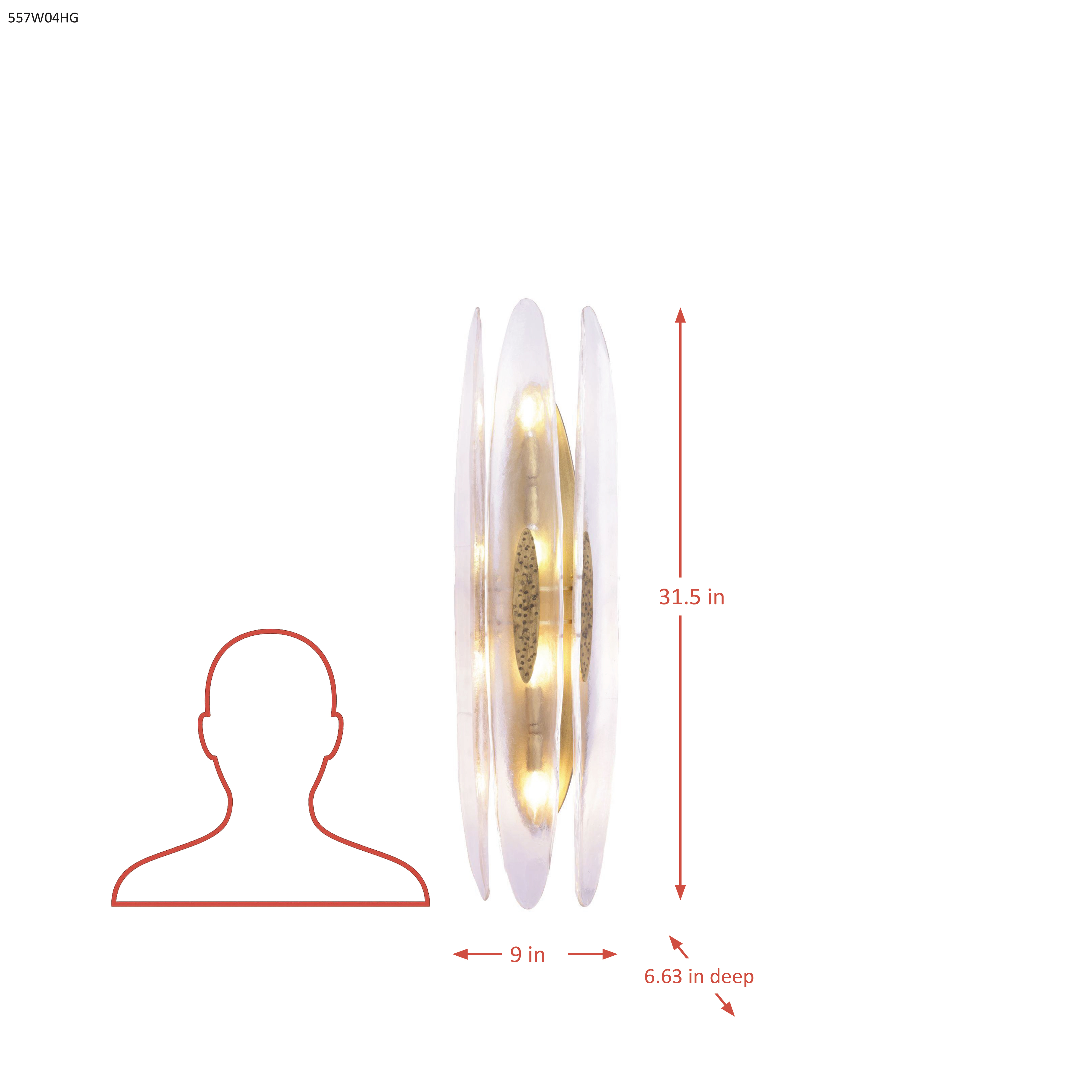 Aurora-4 Light Sconce dimensions