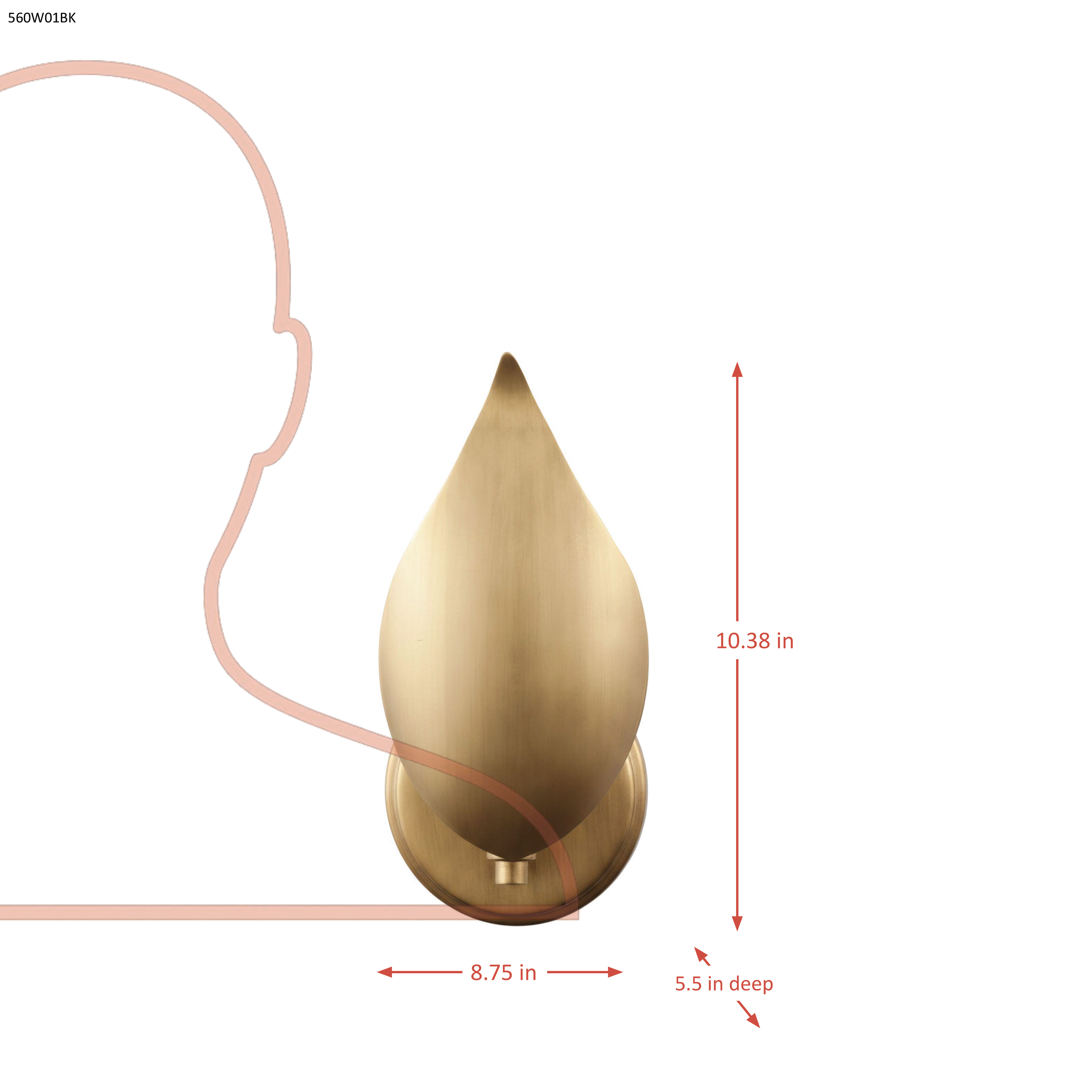 Petal Reign 1 Light Sconce dimensions