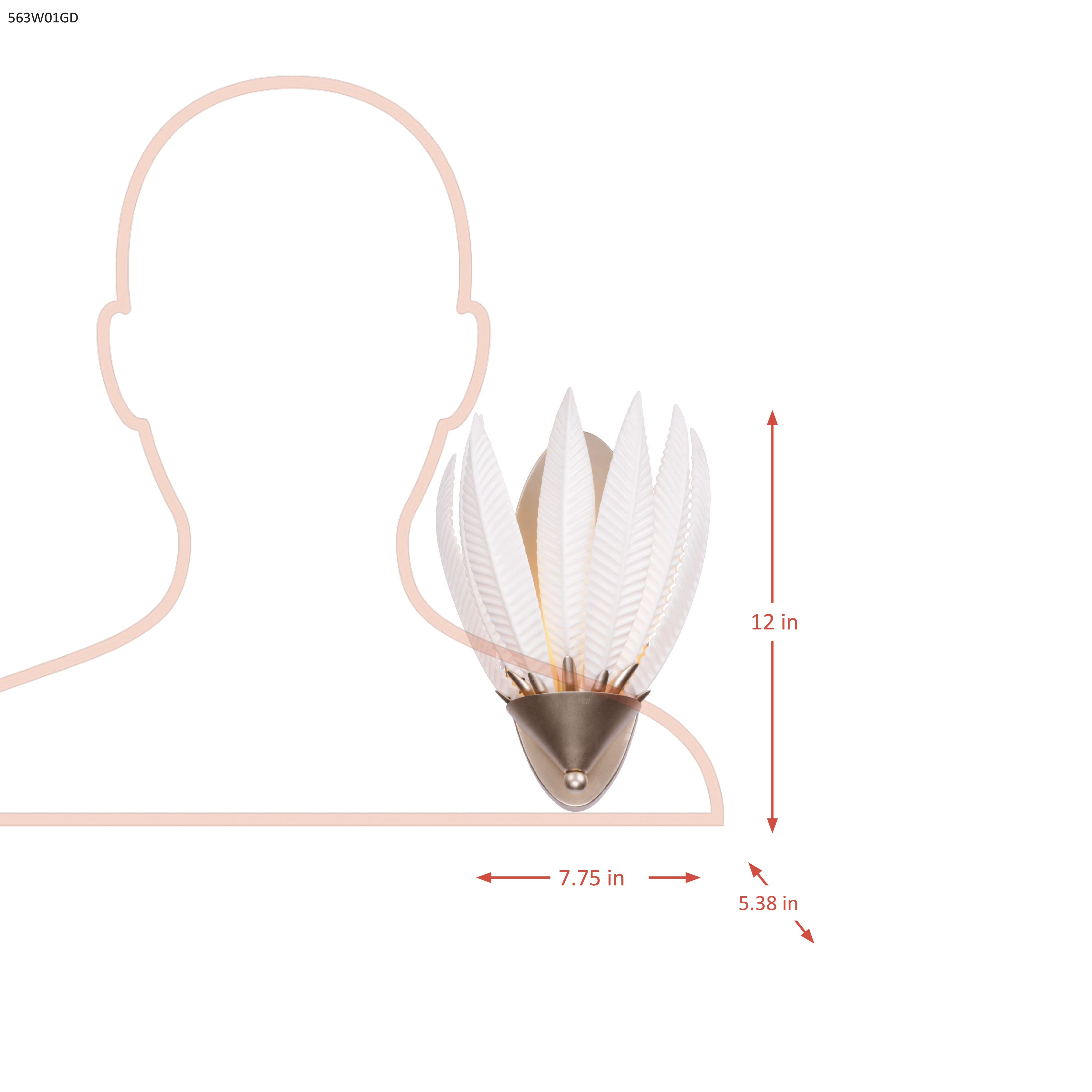 Zanara 1 light Sconce dimensions