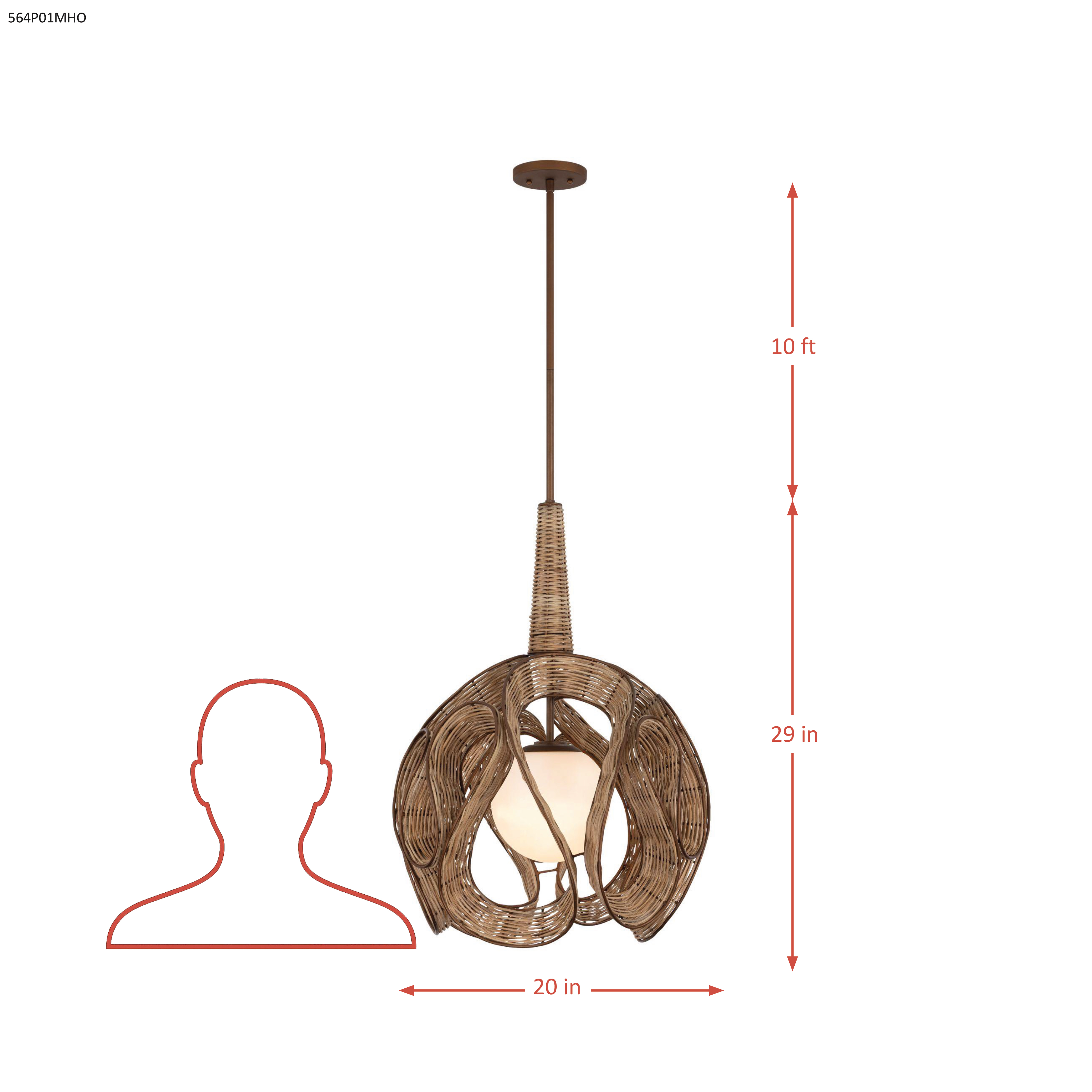 Swaylo 1 Light Pendant Medium dimensions