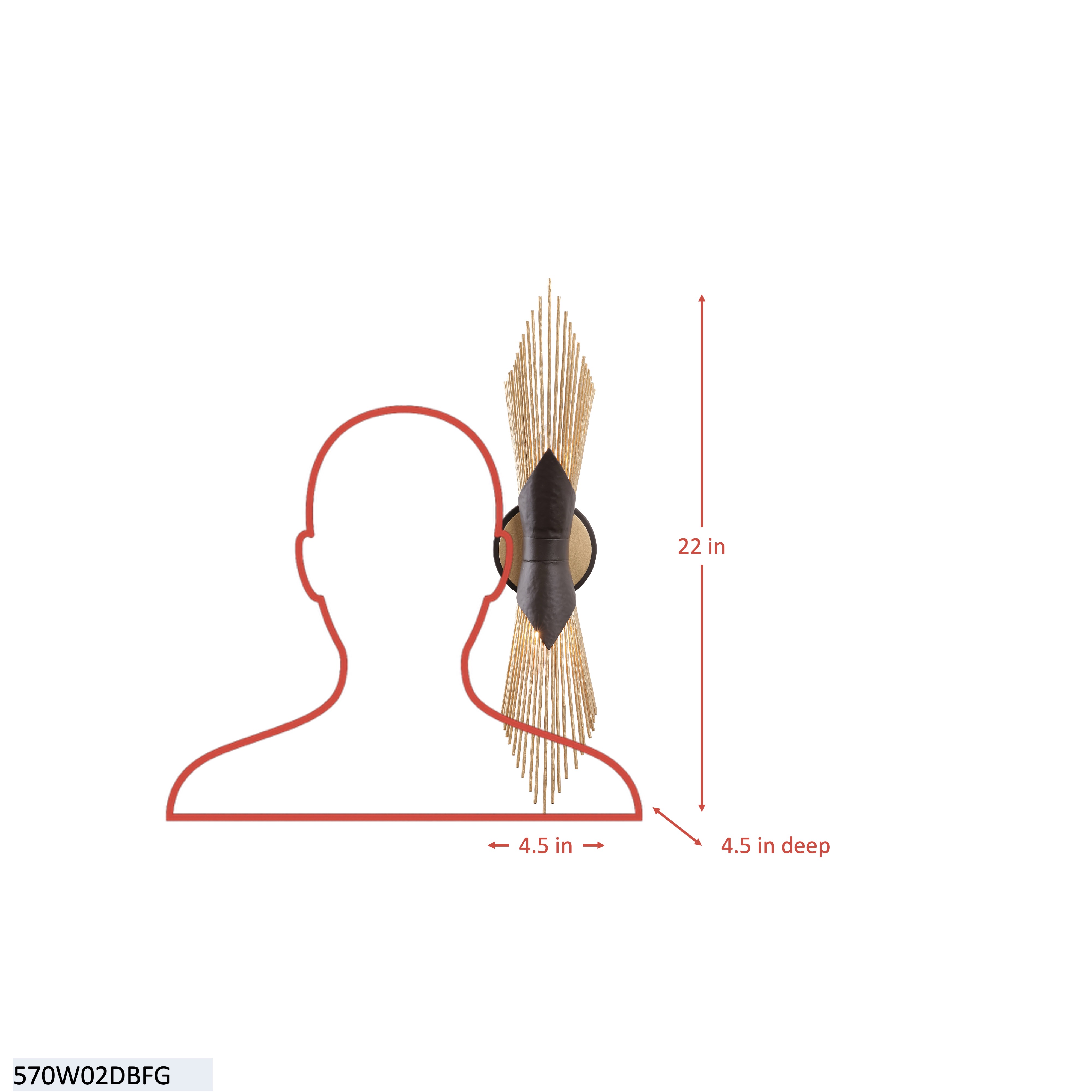 Aristocrat 2 Light Sconce dimensions