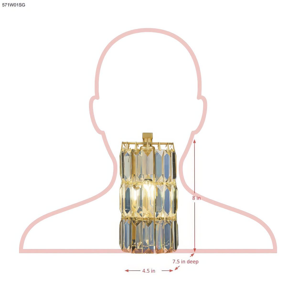 Golden Hour 1 Light Dimmable Wall Sconce dimensions
