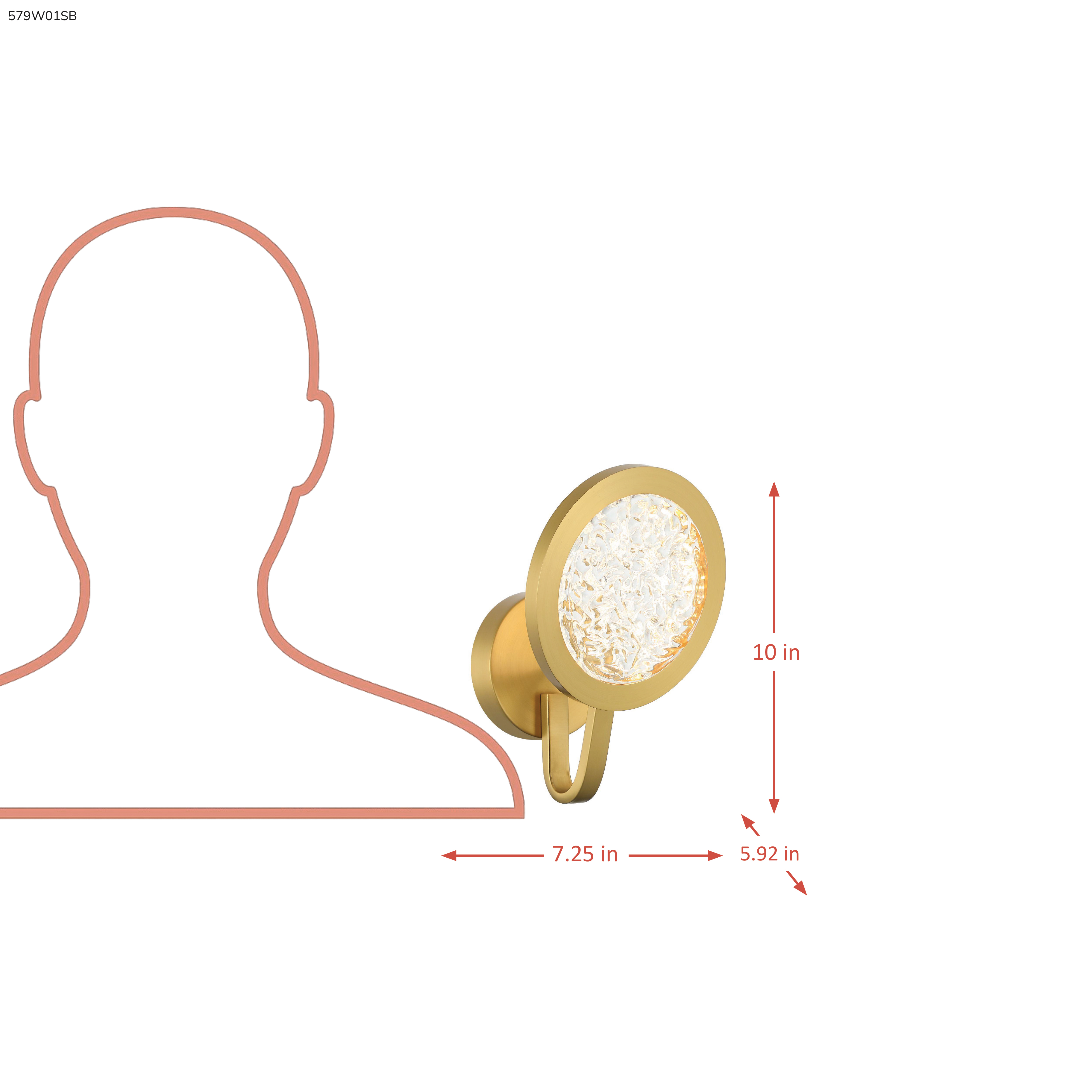 Sherlock 1 Light Wall Sconce dimensions