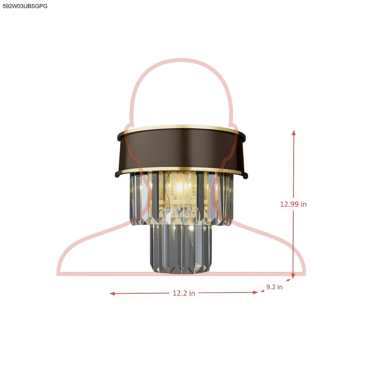 Strata 3 Light Dimmable Wall Sconce dimensions