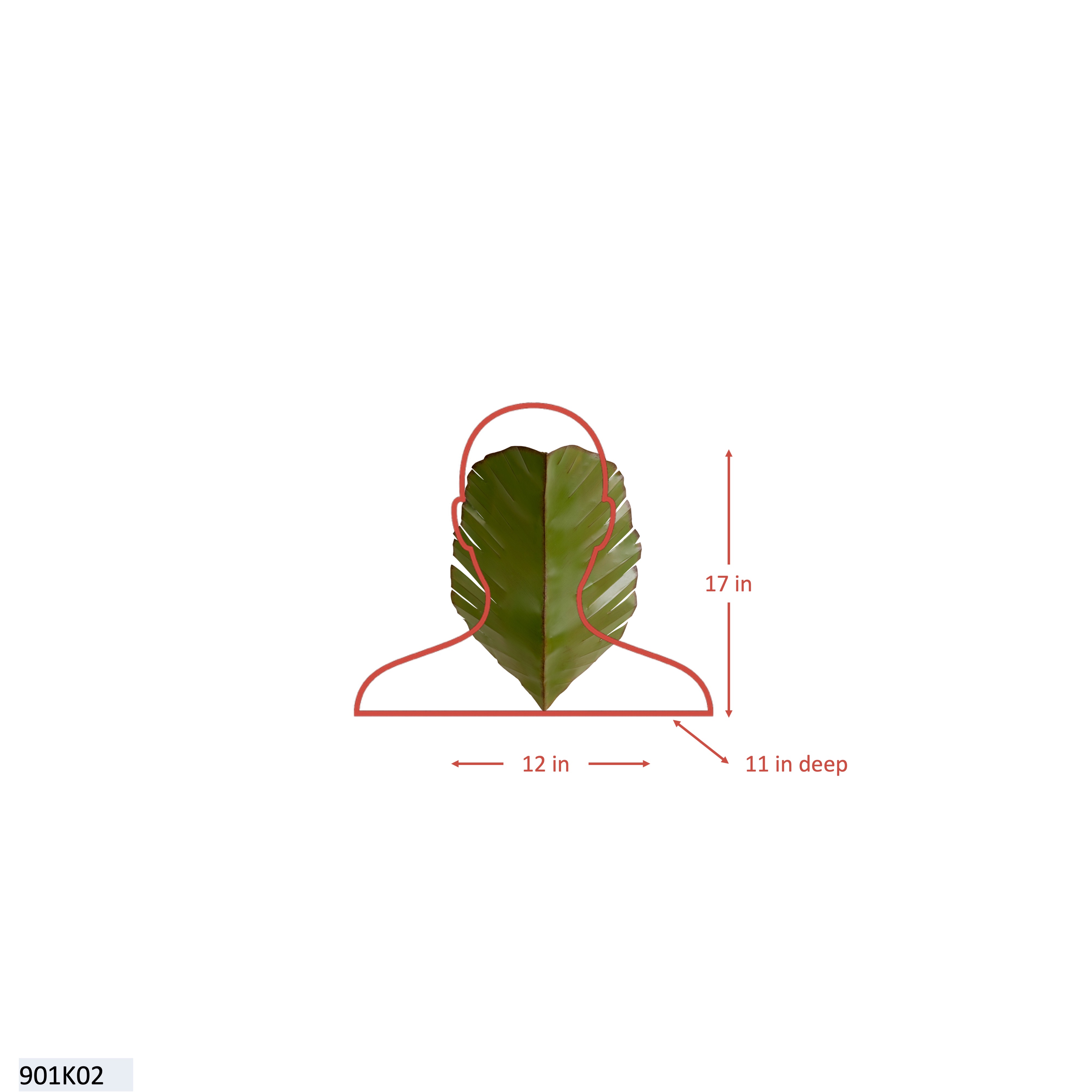 Banana Leaf 2 Light Sconce dimensions