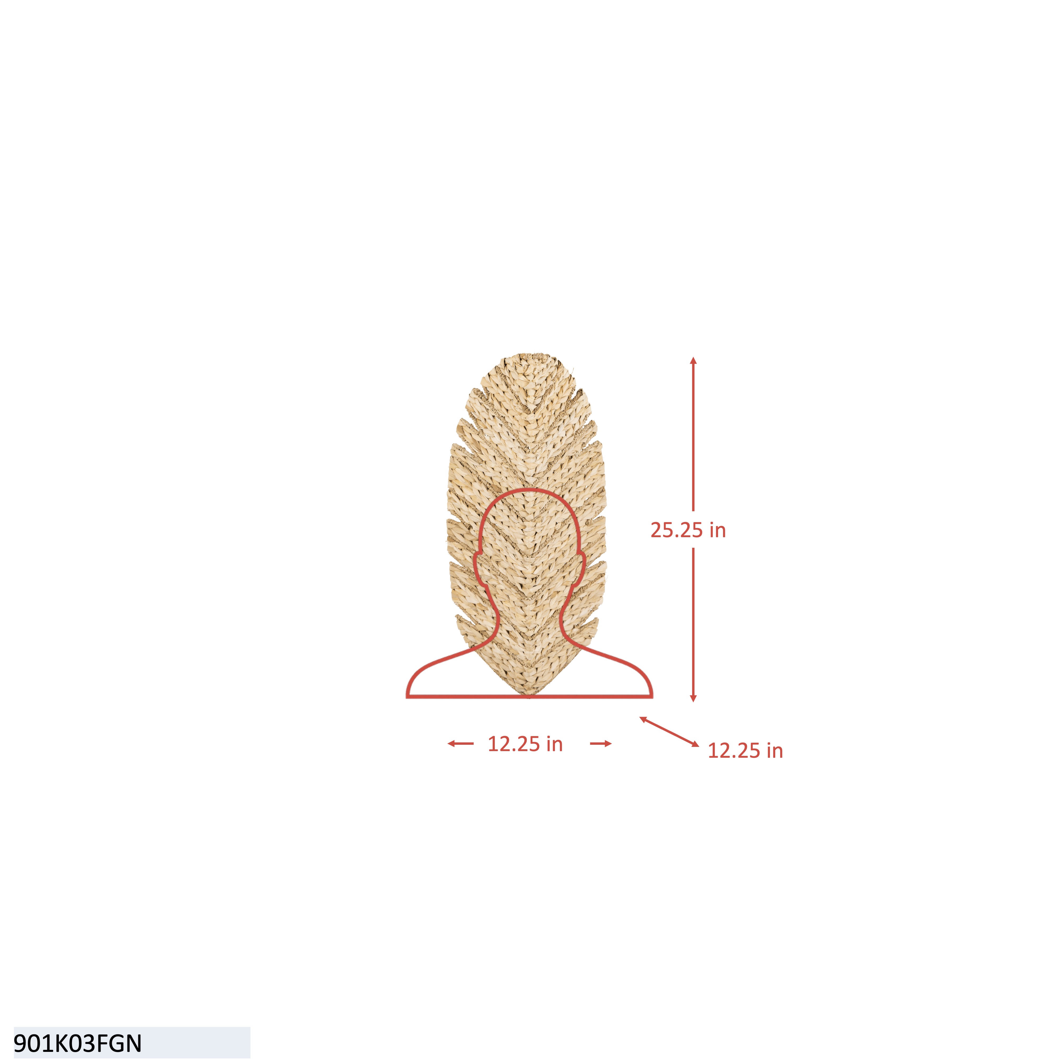 Banana Leaf 3 Light Sconce - French Gold/Natural Seagrass dimensions