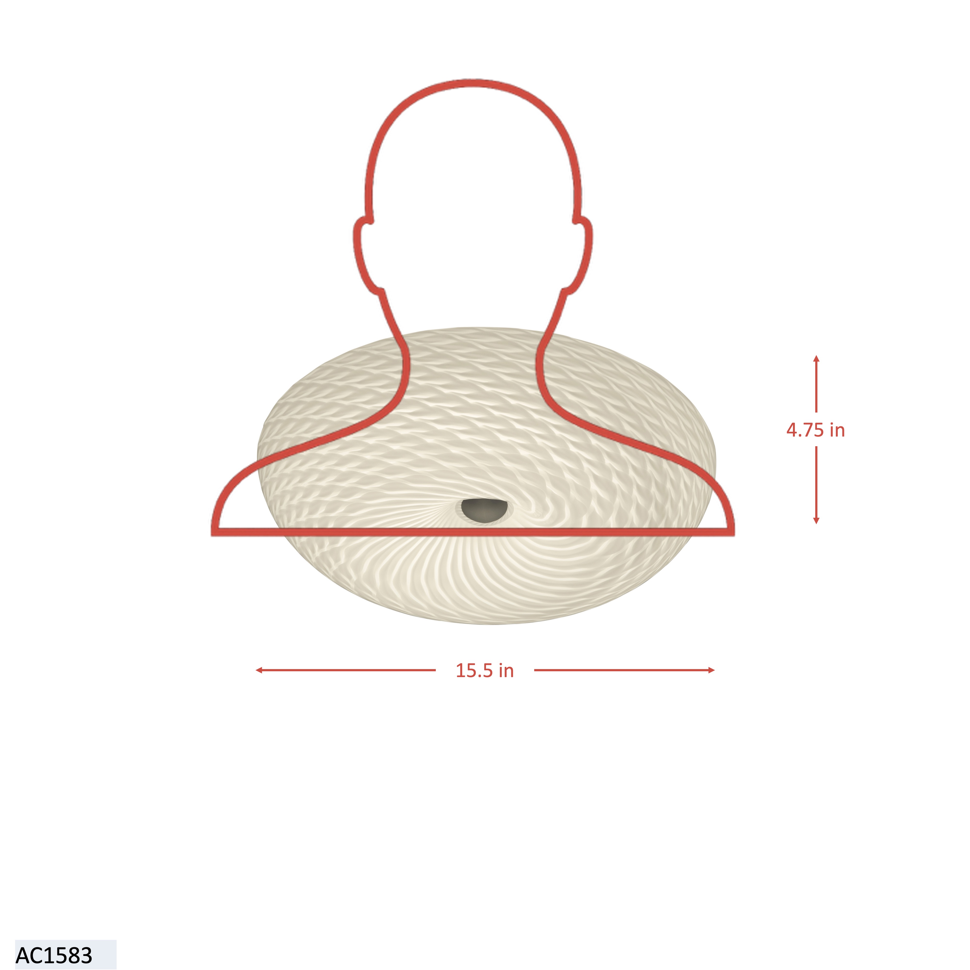 Swirled 2 Light Medium Flush Mount - French Feather dimensions