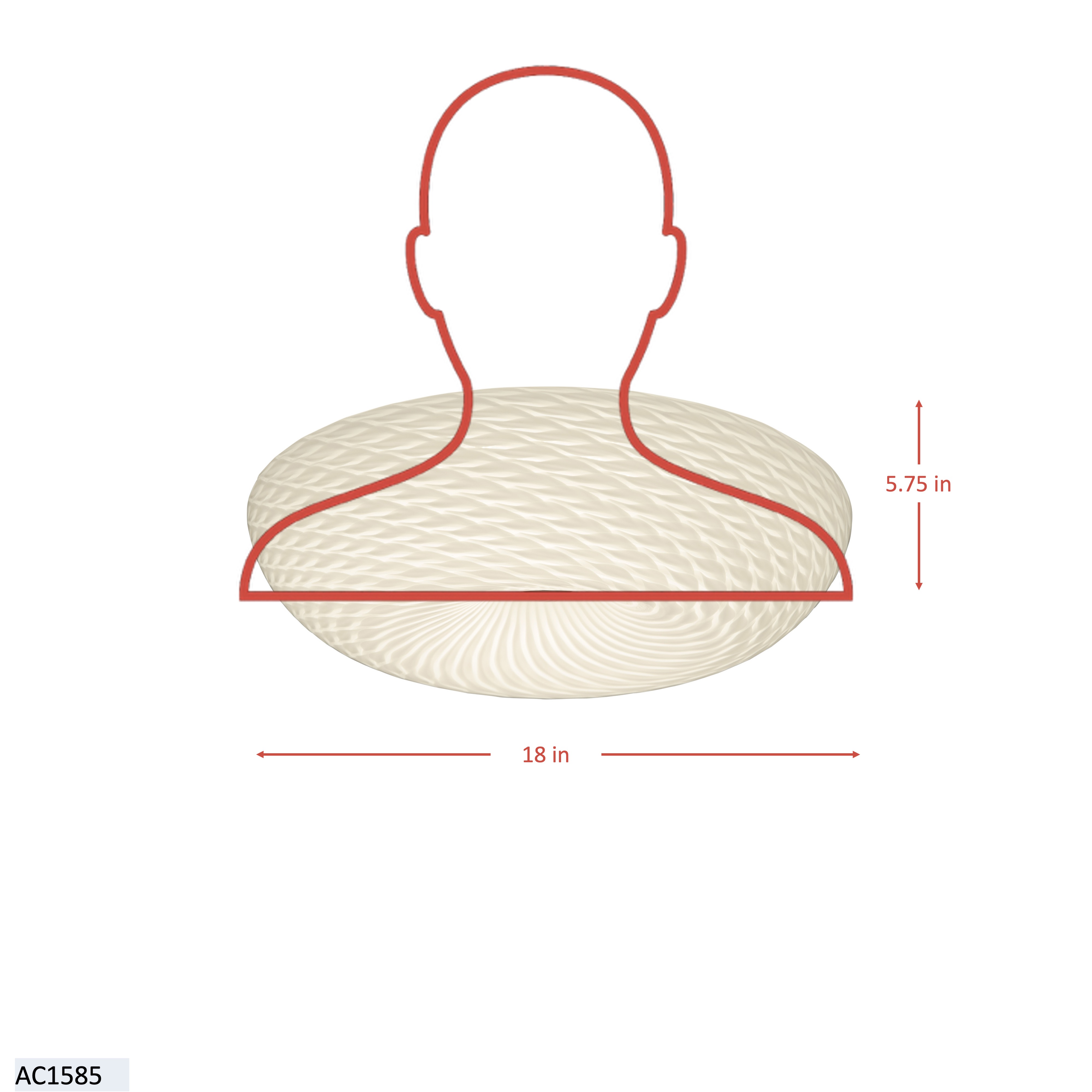 Swirled 3 Light Large Flush Mount - French Feather dimensions