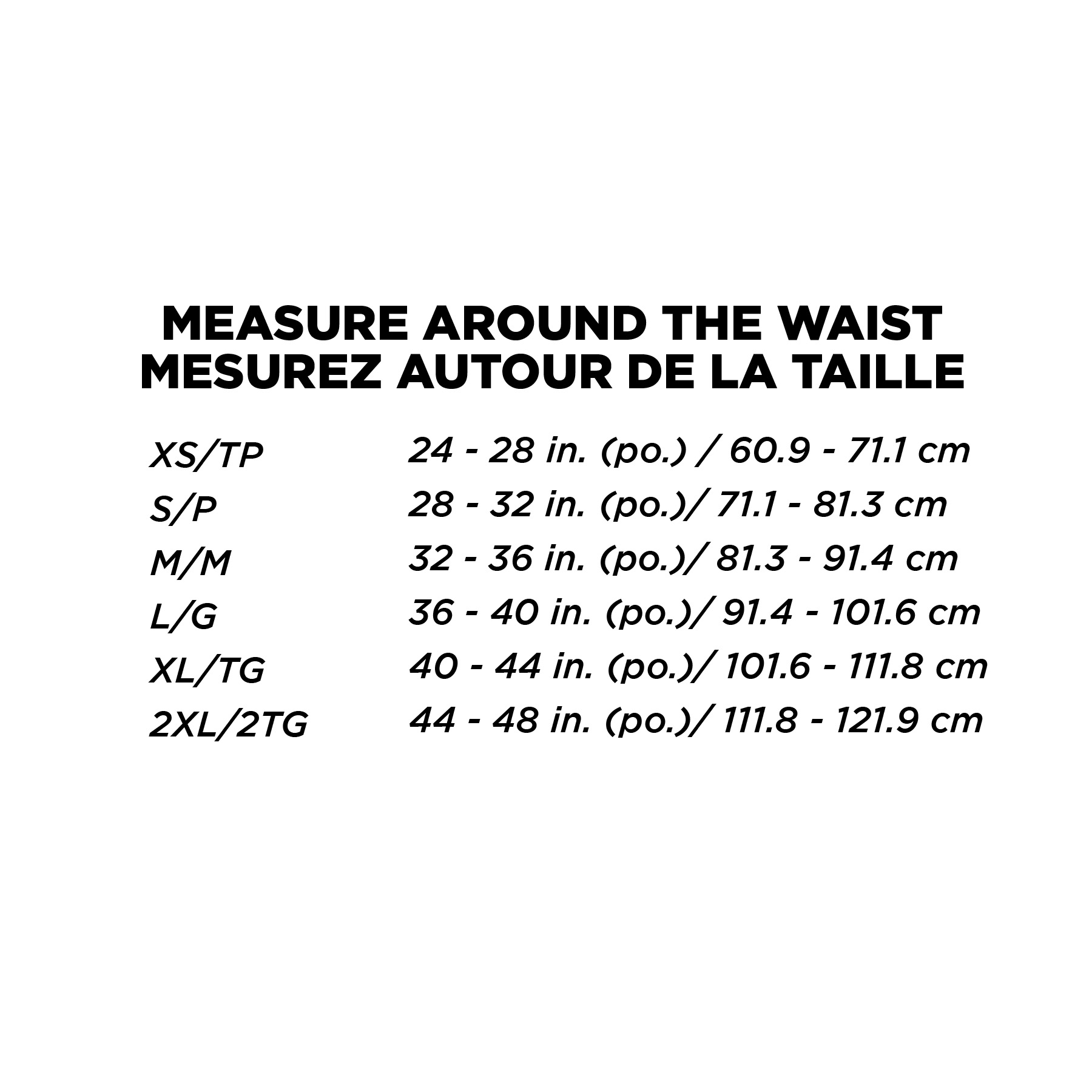 Sizing guide