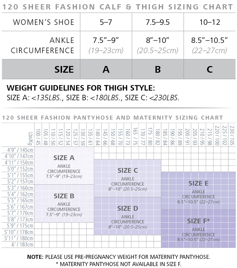 Sizing guide