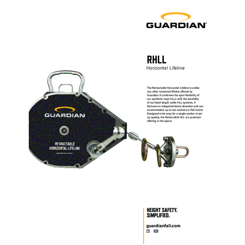 【h】メディカル60ルーフ Guardian 04640 100 Foot 2 Man Horizontal Lifeline System