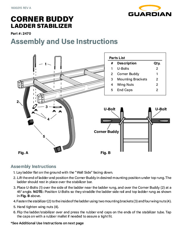 Universal V-Shape Ladder Stabilizer Standoff – Heavy-Duty Aluminum Corner Safety Accessory For Outdoor Work, No Tools Needed