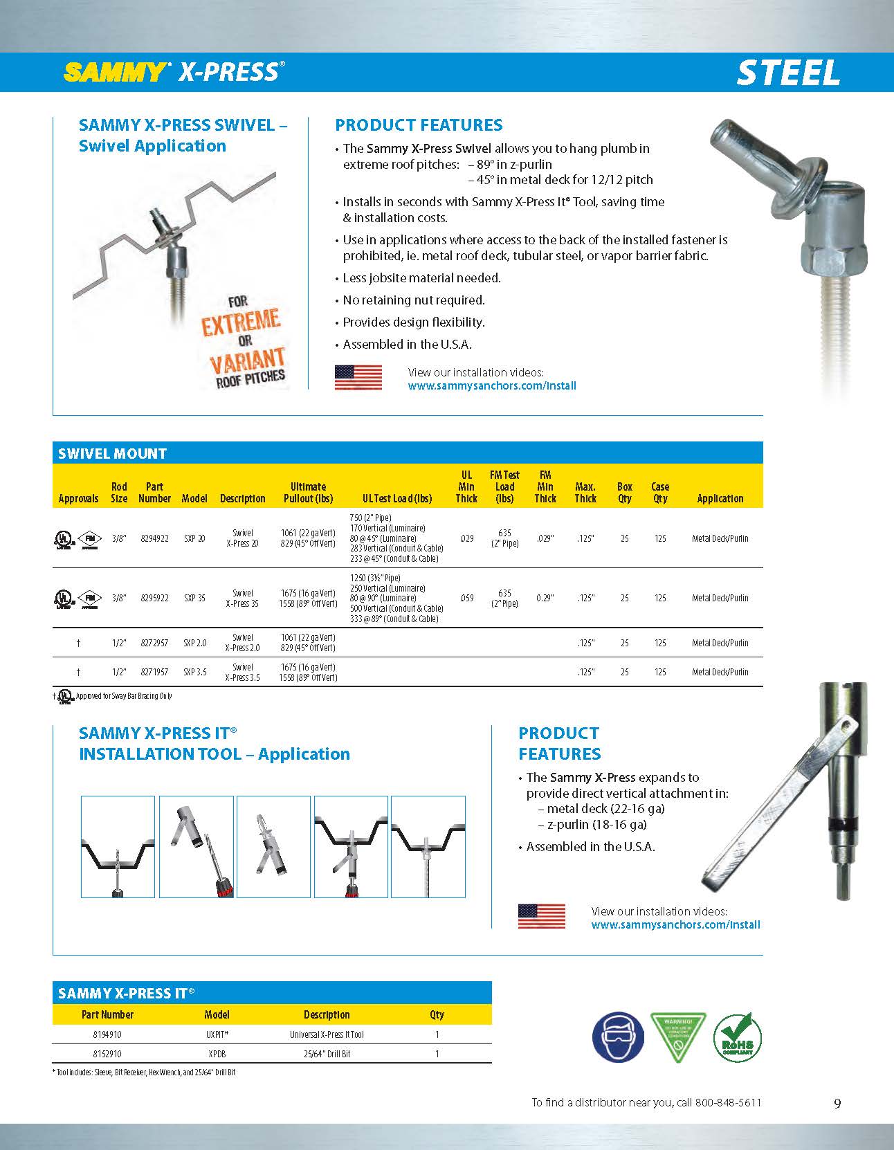 ITW Buildex 8150922 XP20 Sammy X-Press 3/8 Anchor for Metal Deck