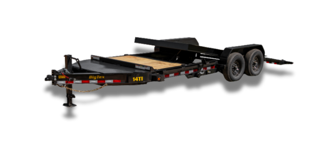 Big Tex 14TI 83" x 24 (16 + 8) Heavy Duty I-Beam Tilt Bed Trailer Image 0