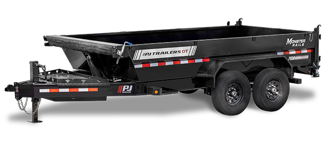 PJ TRAILERS DT1- PJ 7X14 ELEDUMP,EB2,SM,TK,SIR, 2SIDE,2WG,BK Image 0