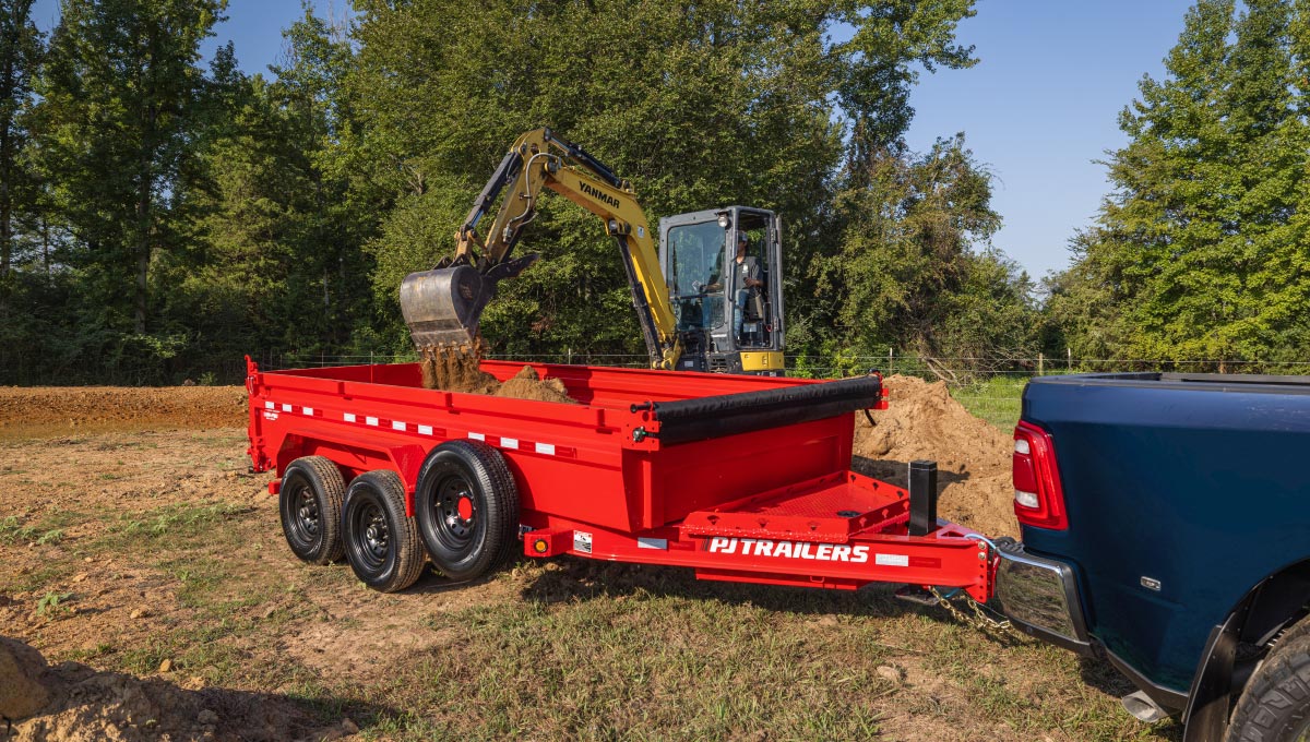 PJ TRAILERS DL14 PJ 7X14 DUMP,EB2,SM,TK,SIR,2WG 7G/FL RSS 2 WALK BLACK Image 2