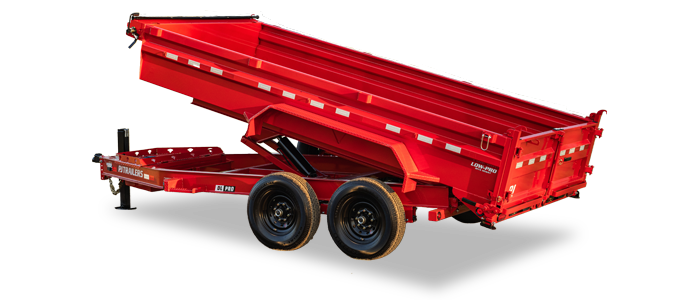 PJ TRAILERS DL14 PJ 7X14 DUMP,EB2,SM,TK,SIR,2WG 7G/FL RSS 2 WALK BLACK Image 0