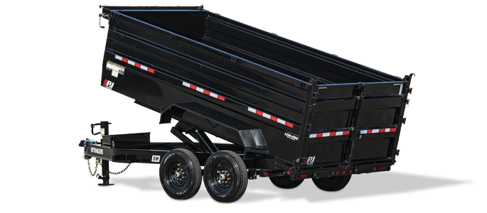 PJ TRAILERS DM14 PJ 7X14 G DUMP EB2 SMSTTK SIR 2WG 14PLY 4WALLS 7GF BLACK Image 0