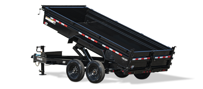 PJ TRAILERS DX14 PJ 7X14G  DUMPEB2 SMTK SIR 2WG 8K 14PLY 7GF 4 WALL BLACK Image 0