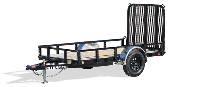 PJ TRAILERS U610 PJ 5X10 SM STEEL/FEN RG BLK Image 0