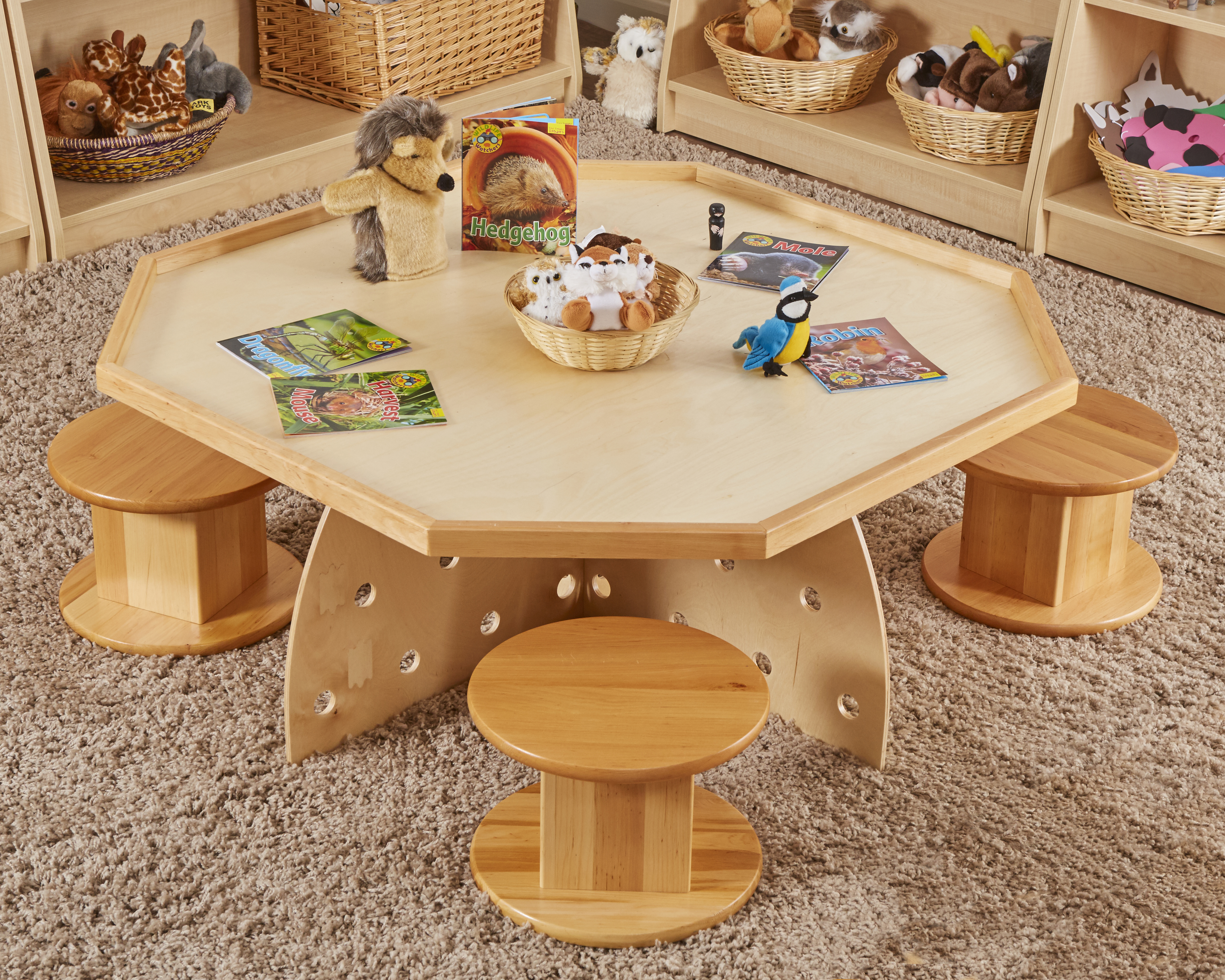 Hex Table and Four Perch Pods Set