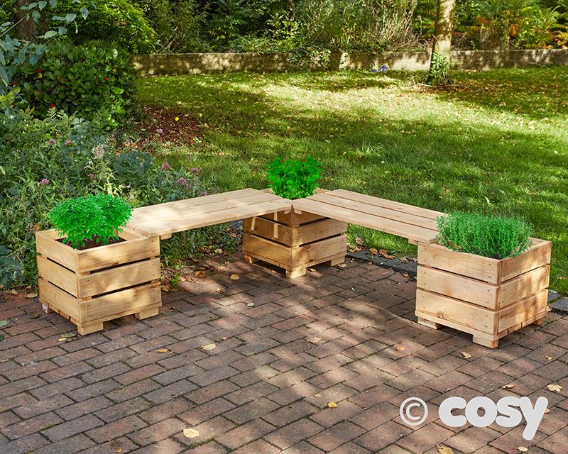 Corner Planter Bench Set