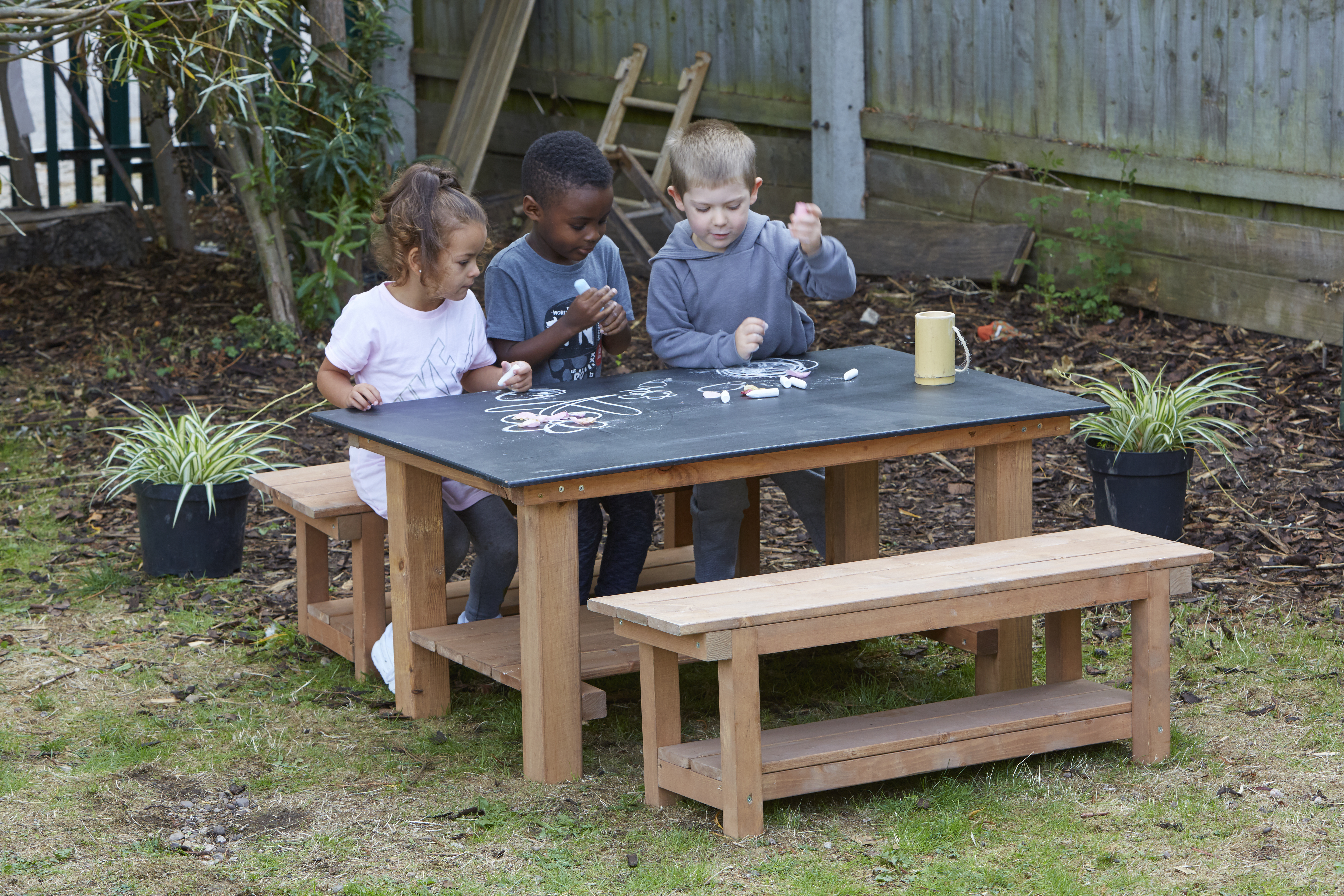 Chalkboard Table and Bench Set